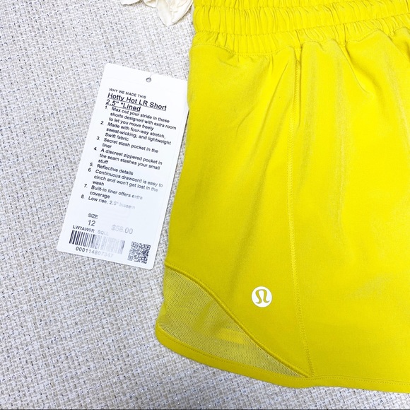 Lululemon Soleil Yellow Hotty Hot Gym Shorts - Picture 9 of 9